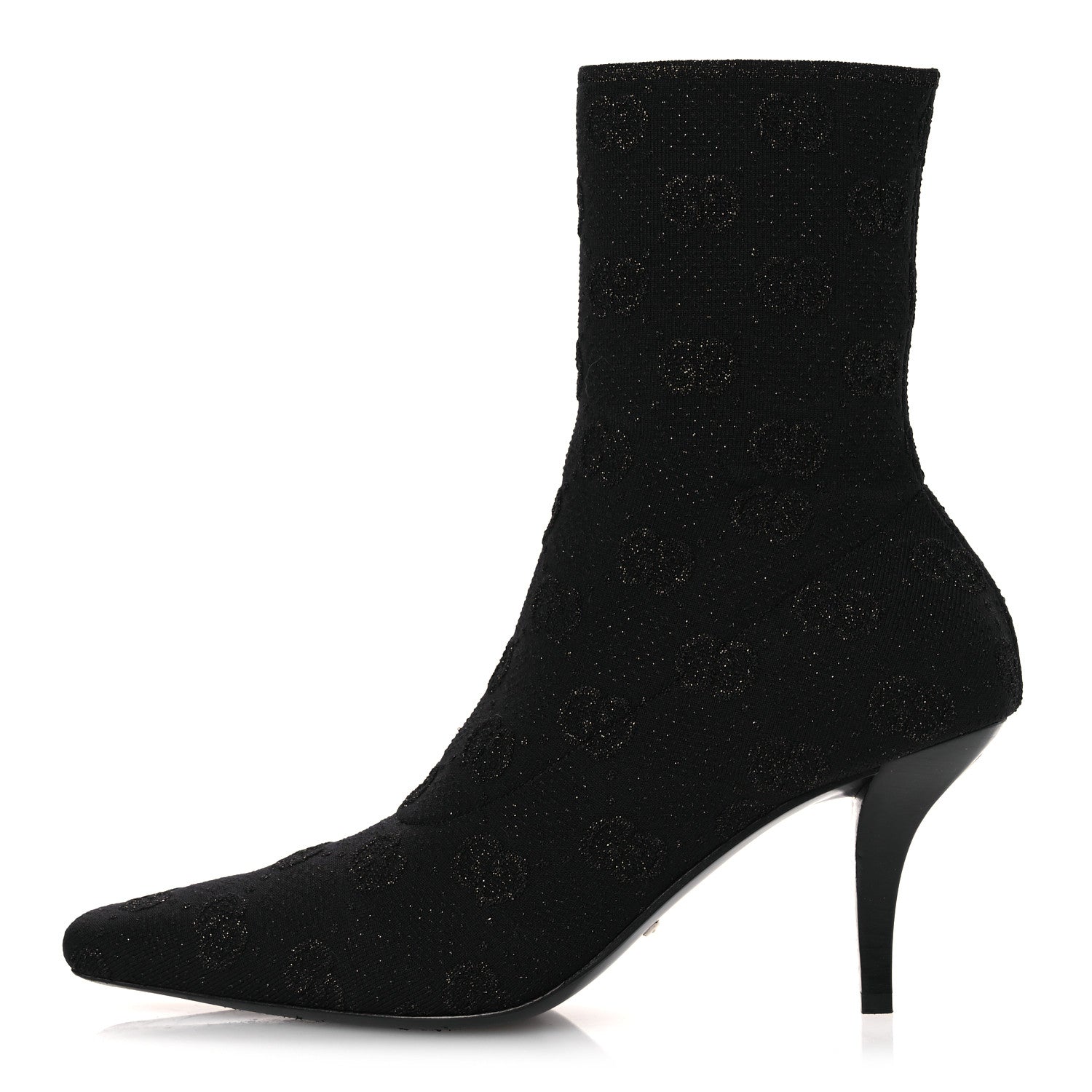 Gucci Technical Jersey Knit GG Monogram Square G 75mm Ankle Boots 39 Black Gray 1 of 10