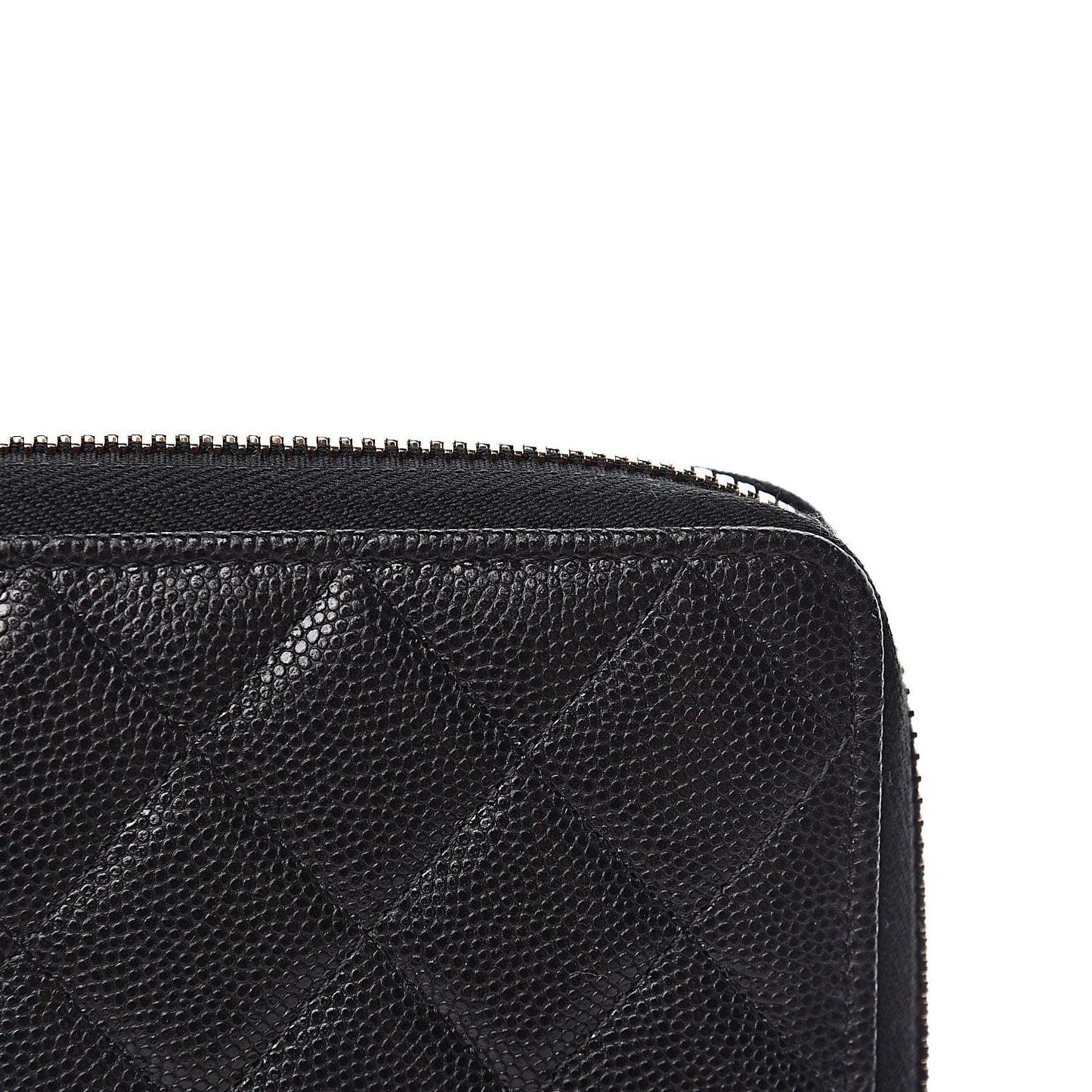 Caviar Quilted Zip Around Notebook Agenda Cover Black