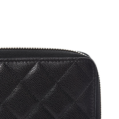 Chanel Caviar Quilted Zip Around Notebook Agenda Cover Black 10 of 11
