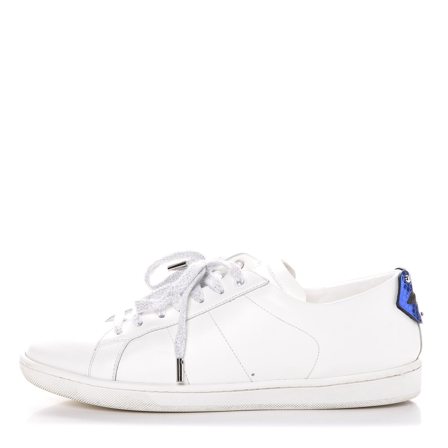 Saint Laurent Calfskin Metallic Ayers Signature Court Lips Sneakers 38 Optic White 1 of 13