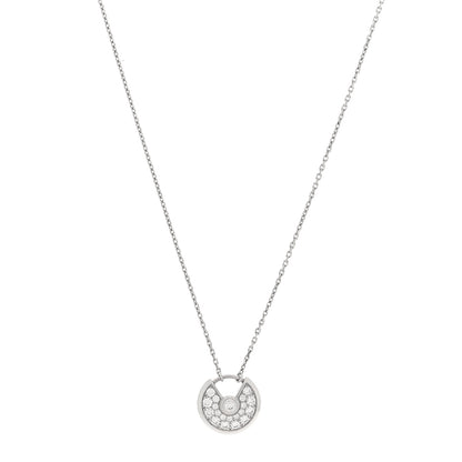 Cartier 18K White Gold Diamond XS Amulette de Cartier Pendant Necklace 1 of 5