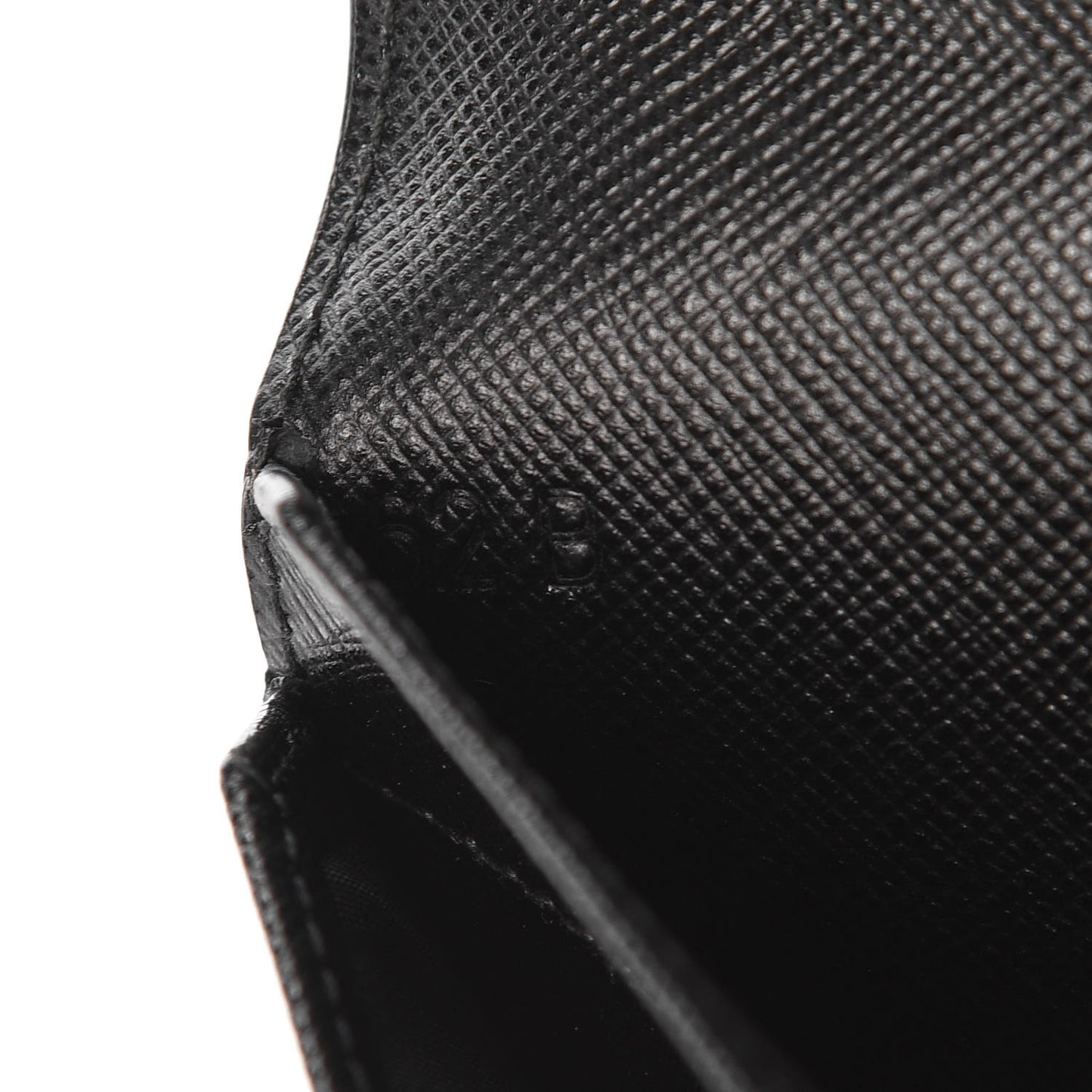 Saffiano Metal Bar Flap Wallet Black