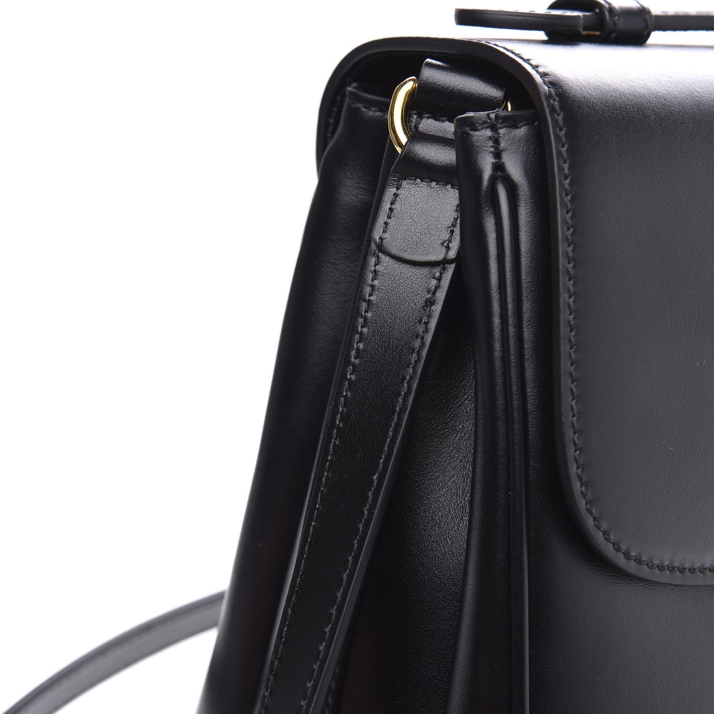 Pienza Calfskin Side Messenger Bag Black