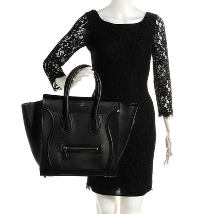 Celine Smooth Calfskin Mini Luggage Black 2 of 8