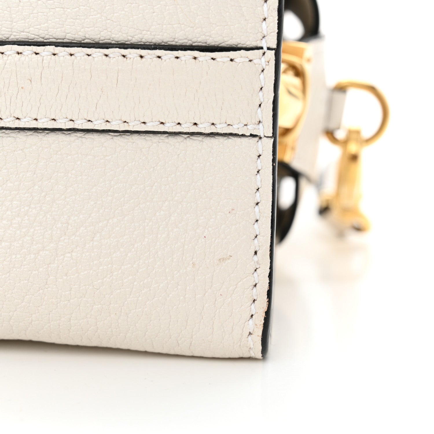 Miu Miu Goatskin Madras Fiocco Small Bow Top Handle Tote White 13 of 17