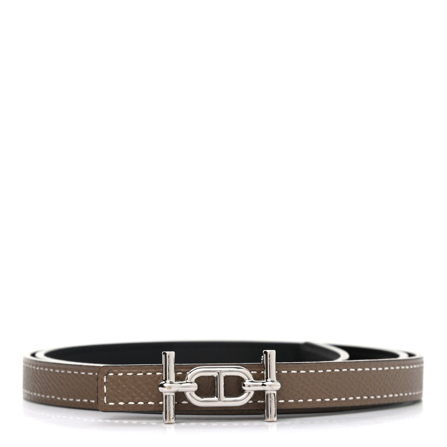 Hermes Swift Epsom 13mm Ancre Belt 80 Black Etoupe 1 of 7