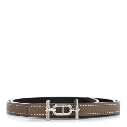 Hermes Swift Epsom 13mm Ancre Belt 80 Black Etoupe 1 of 7