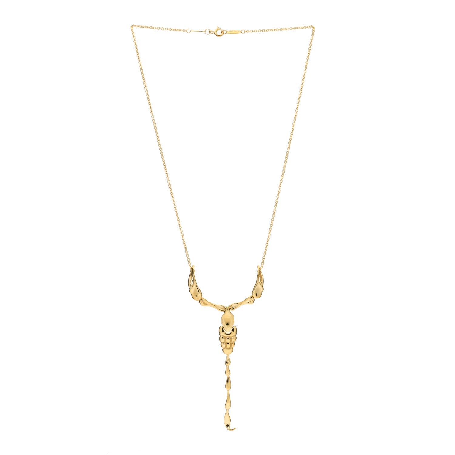 Tiffany 18K Yellow Gold Elsa Peretti Scorpion Pendant Necklace 3 of 5