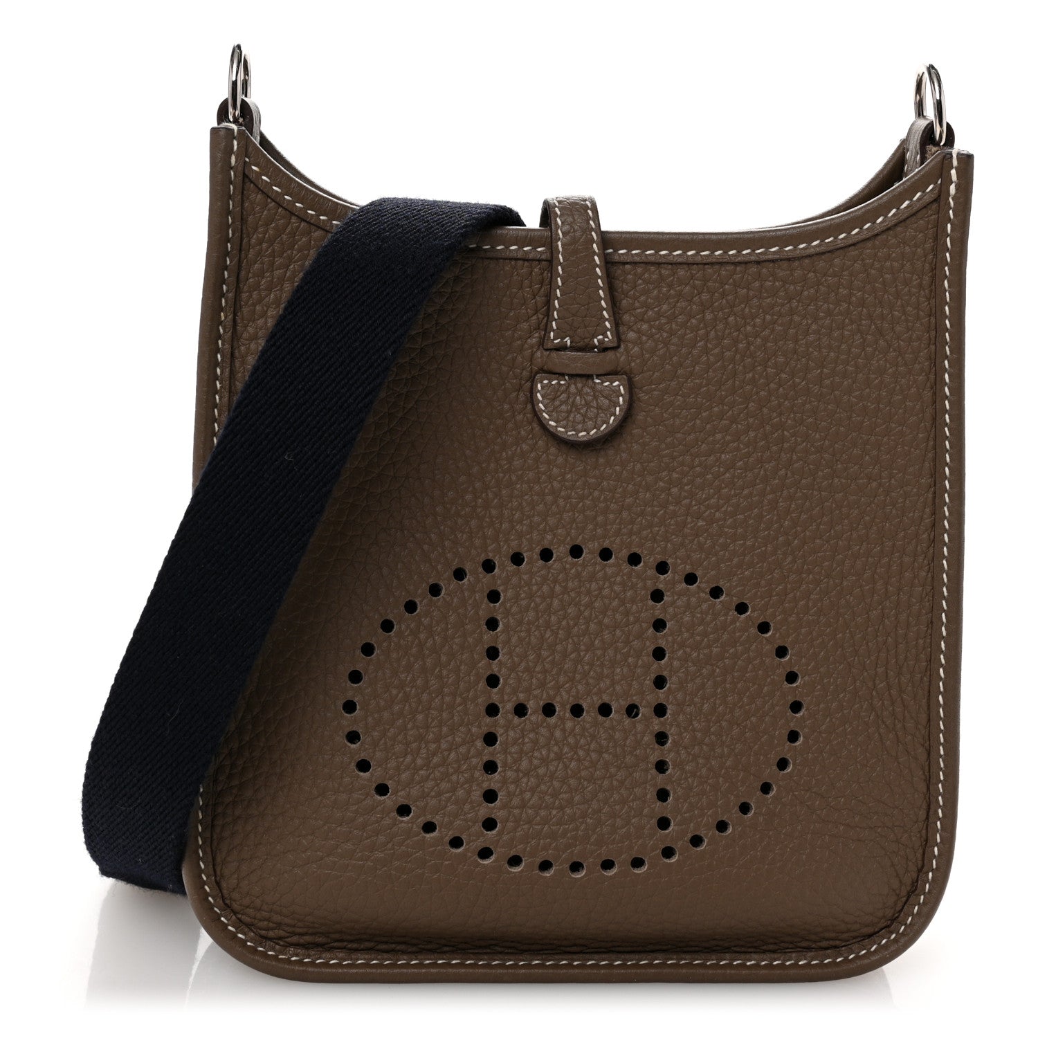 Hermes Taurillon Clemence Amazone Evelyne TPM Etoupe Bleu Indigo 1 of 10
