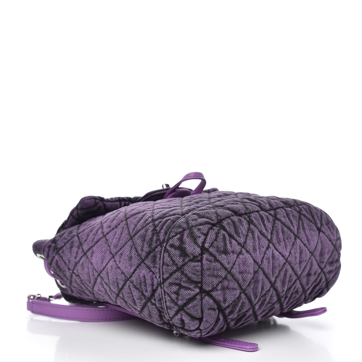 Washed Denim Quilted Denimpression Backpack Violet Purple Black