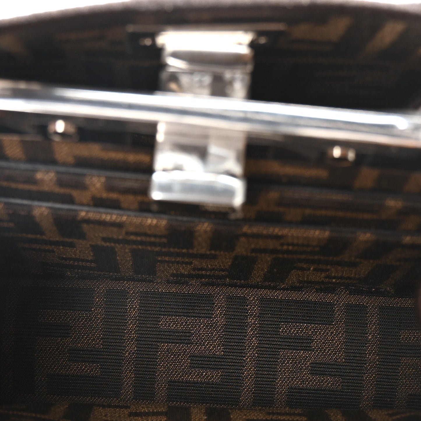 Fabric Jacquard FF 1974 Crystal Petite Peekaboo I SEE U Satchel Tabacco Moro