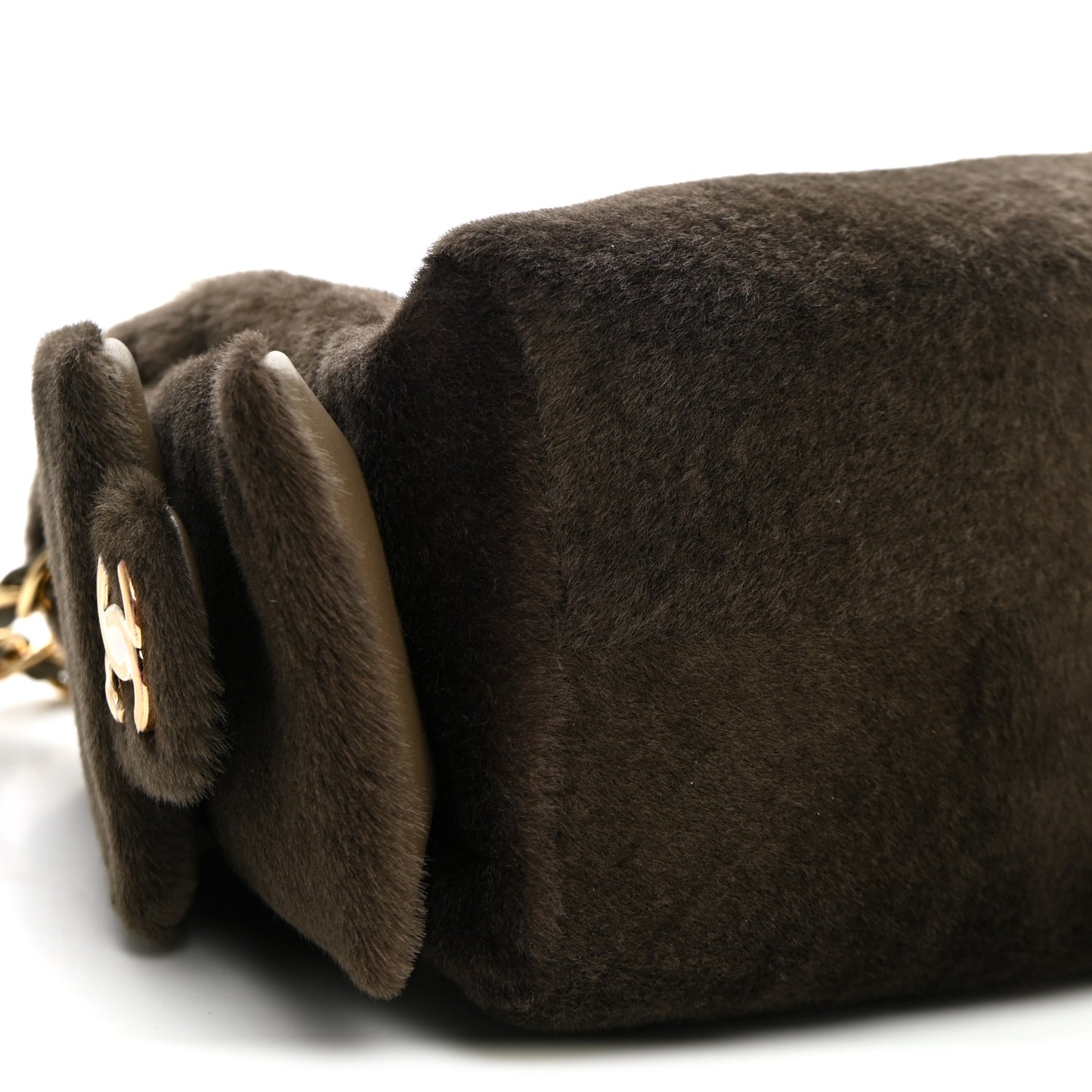 Pony Hair Mini Chanel 25 Handbag Dark Khaki