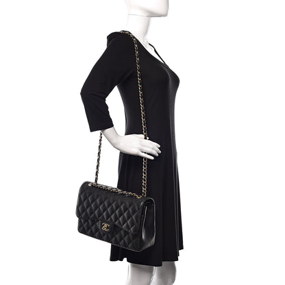 Chanel Caviar Quilted Jumbo Double Flap Black 2 of 12