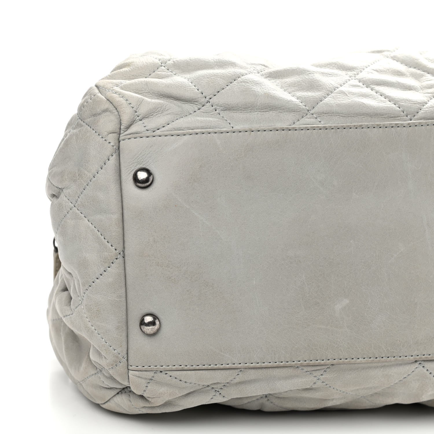 Chanel Iridescent Calfskin Chic Quilt Bowling Bag Grey 12 of 13