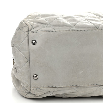 Chanel Iridescent Calfskin Chic Quilt Bowling Bag Grey 12 of 13