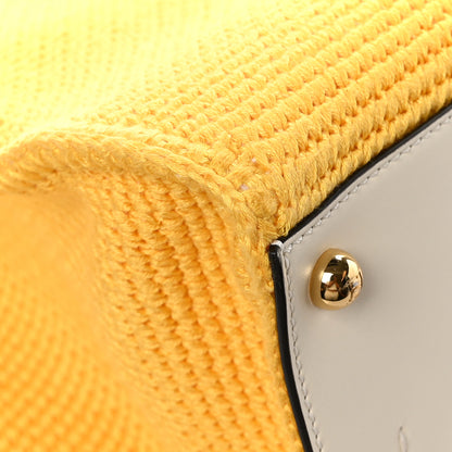 Fendi Crochet Vitello King Logo Plexiglass Medium Fendi Sunshine Shopper Tote Mimosa Panna 10 of 11