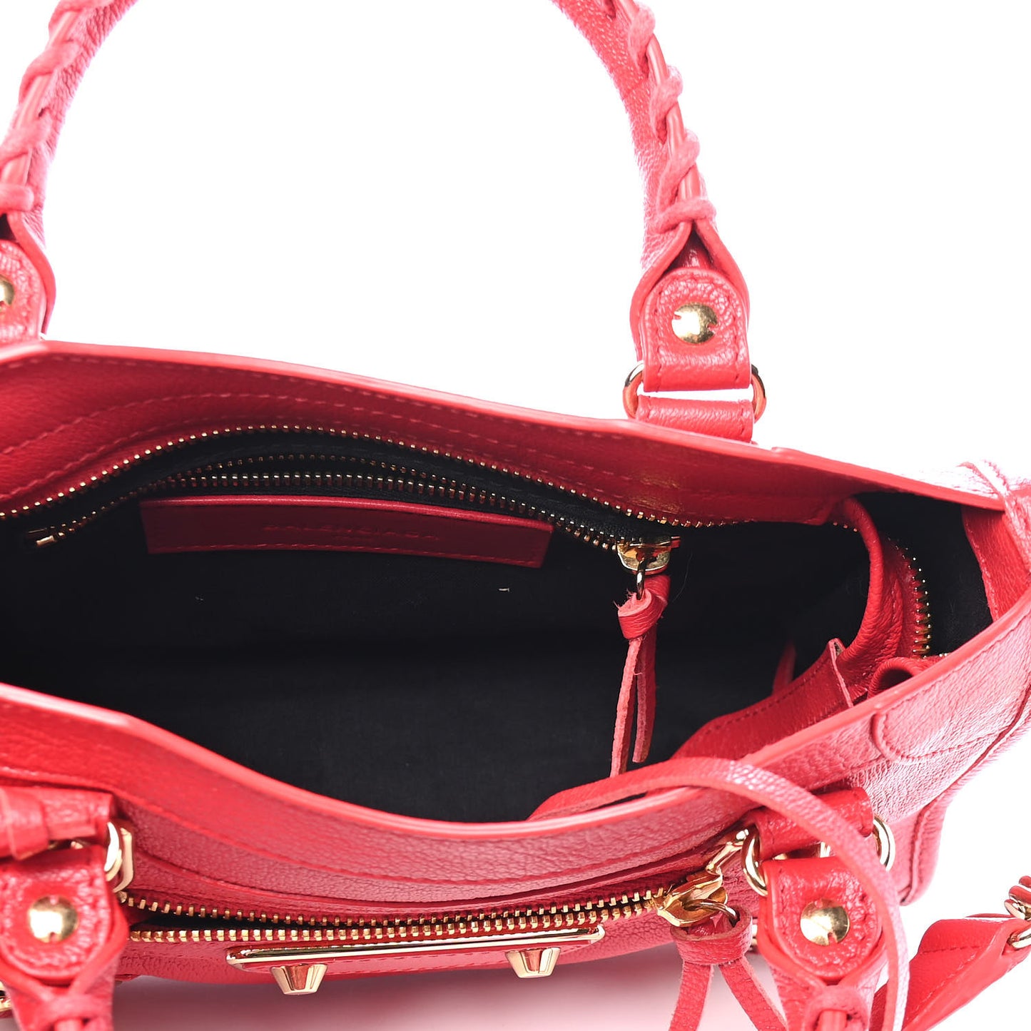 Chevre Gold Metallic Edge Hardware Mini City Rouge Grenade