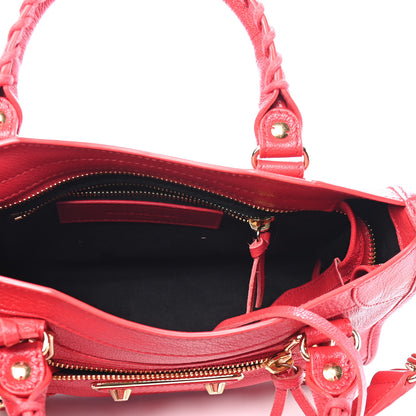 Balenciaga Chevre Gold Metallic Edge Hardware Mini City Rouge Grenade 5 of 9