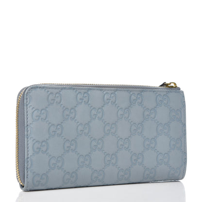 Gucci Guccissima Vitello Tender Donna Long Wallet Light Blue 3 of 8