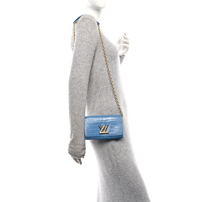 Louis Vuitton Crocodile Twist Chain Wallet Bleuet 2 of 10
