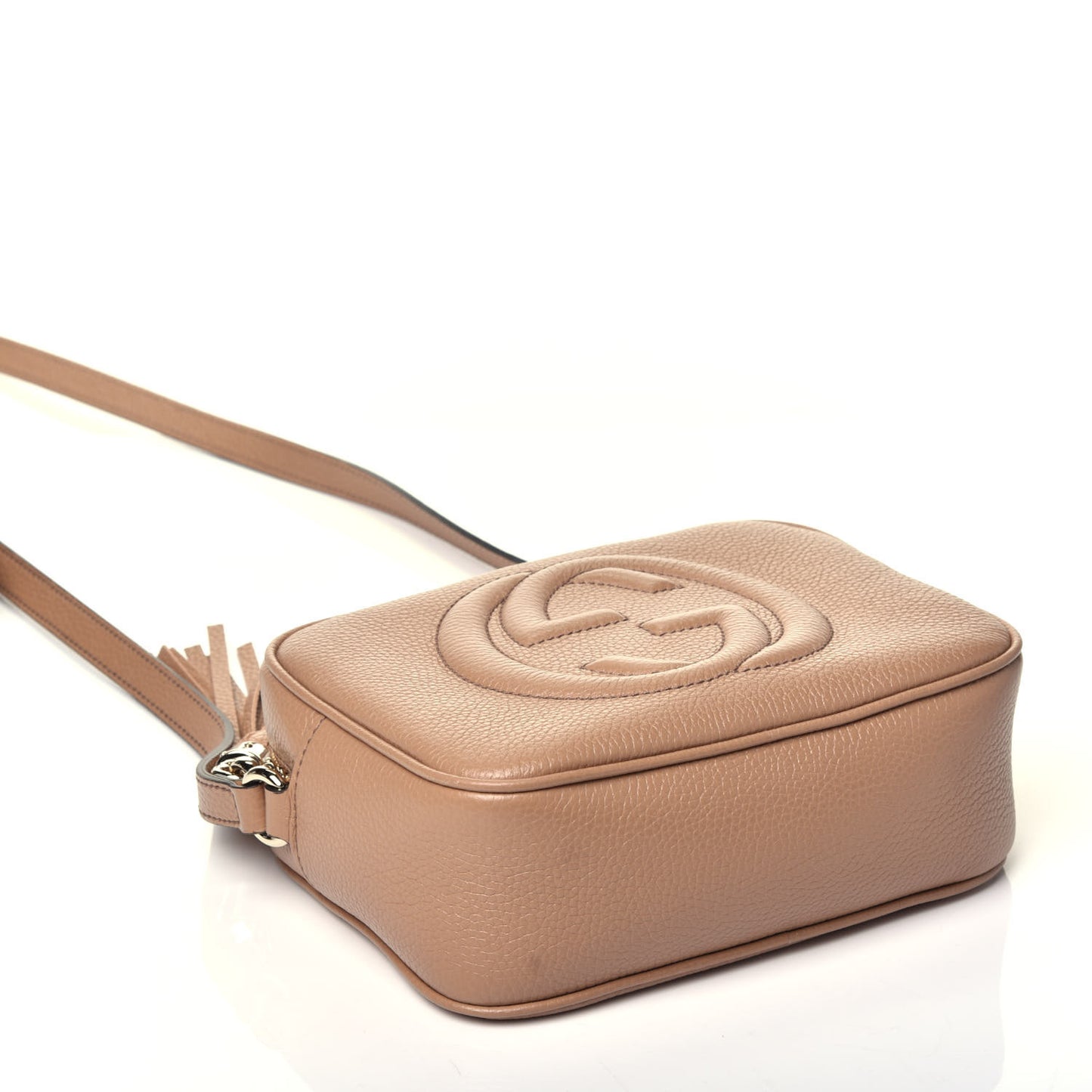 Pebbled Calfskin Small Soho Disco Bag Rose Beige