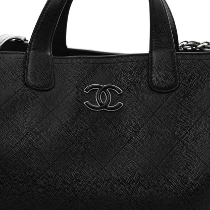 Chanel Caviar Stitched Large Shopping Tote Black 8 of 12