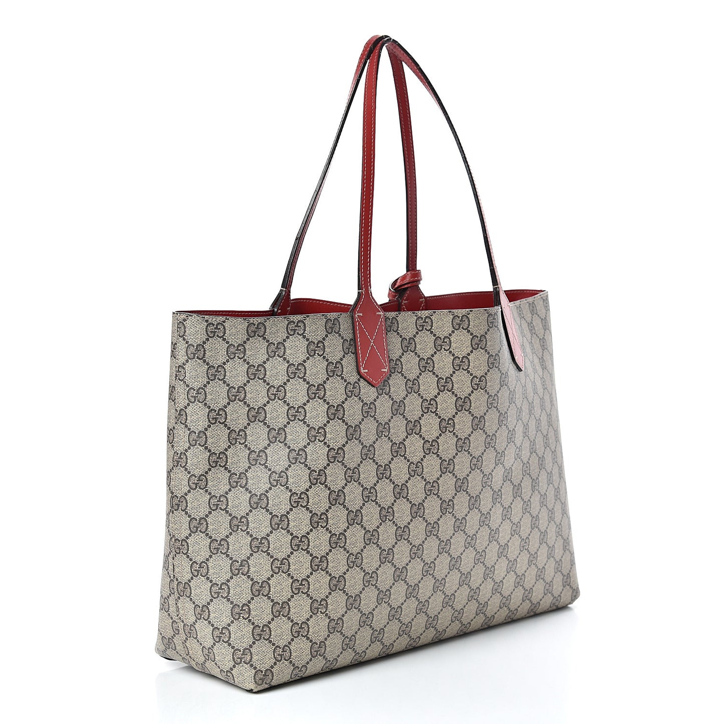 GG Supreme Monogram Medium Reversible Tote Beige Red