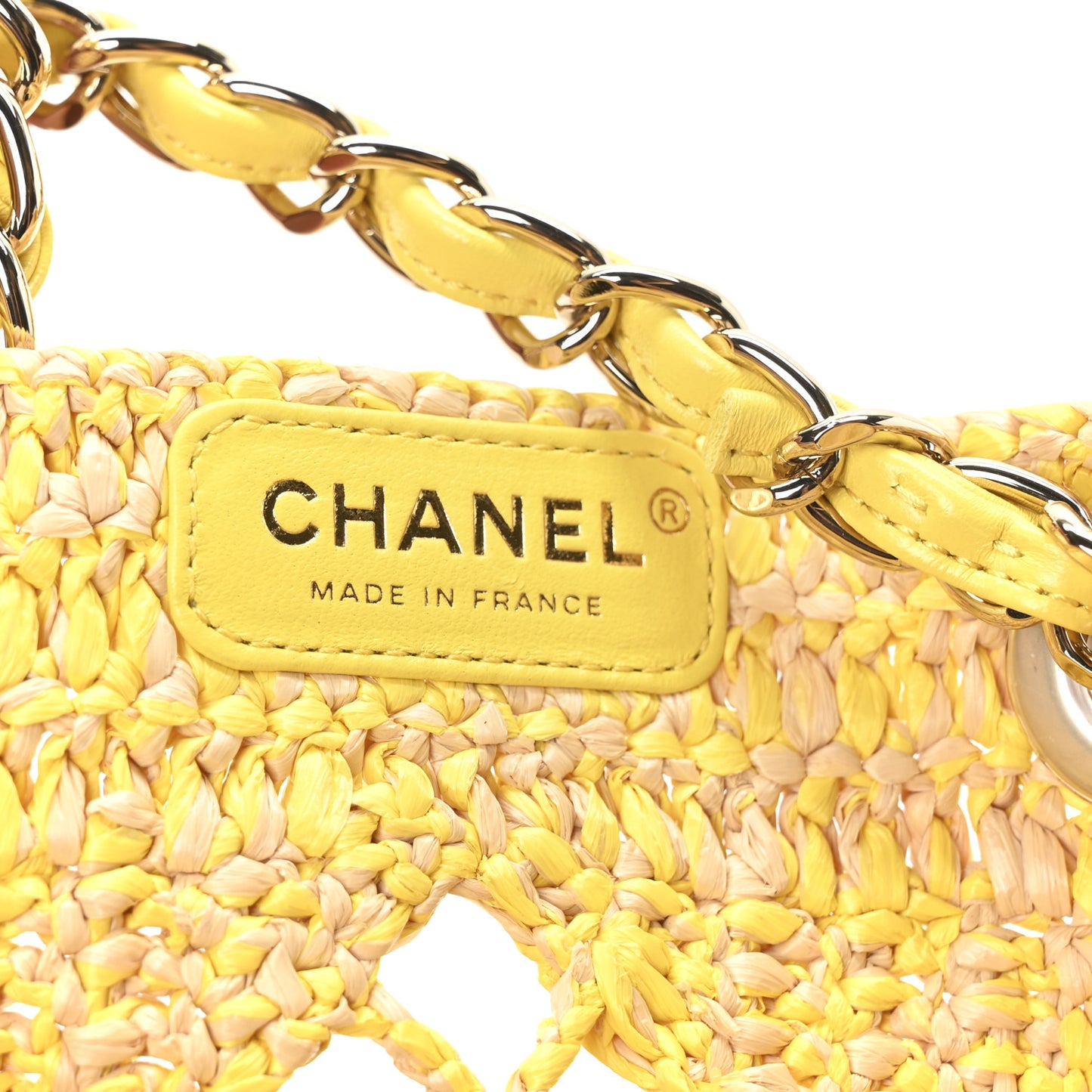 Straw Raffia Tote Beige Yellow