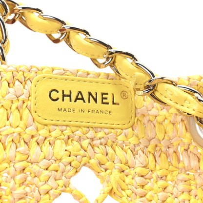 Chanel Straw Raffia Tote Beige Yellow 7 of 12