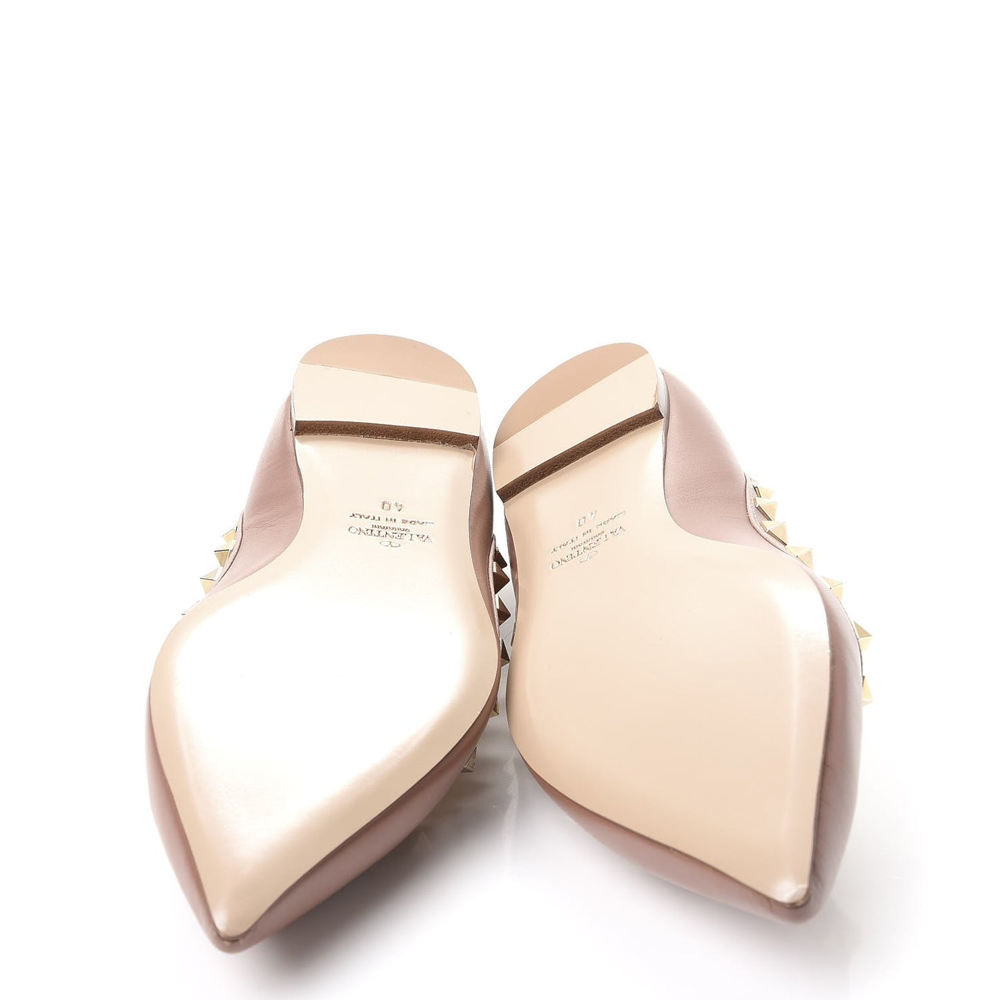 Nappa Rockstud Ballerina Flats 40 Poudre
