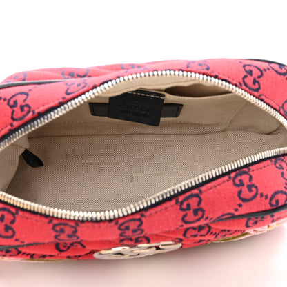 Gucci Monogram Multicolor Matelasse Diagonal Floral Embroidered Small GG Marmont Chain Shoulder Bag Red Blue Multicolor 5 of 11