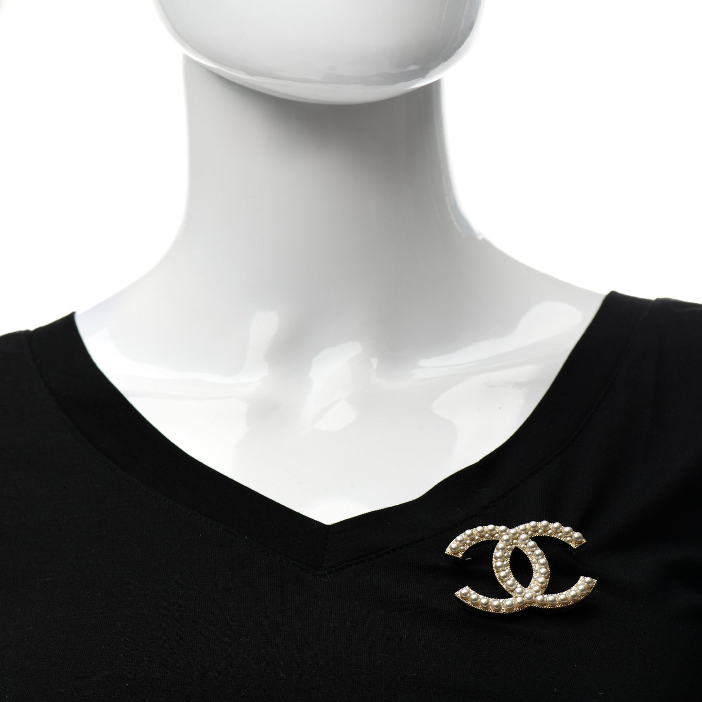 Pearl CC Brooch Gold