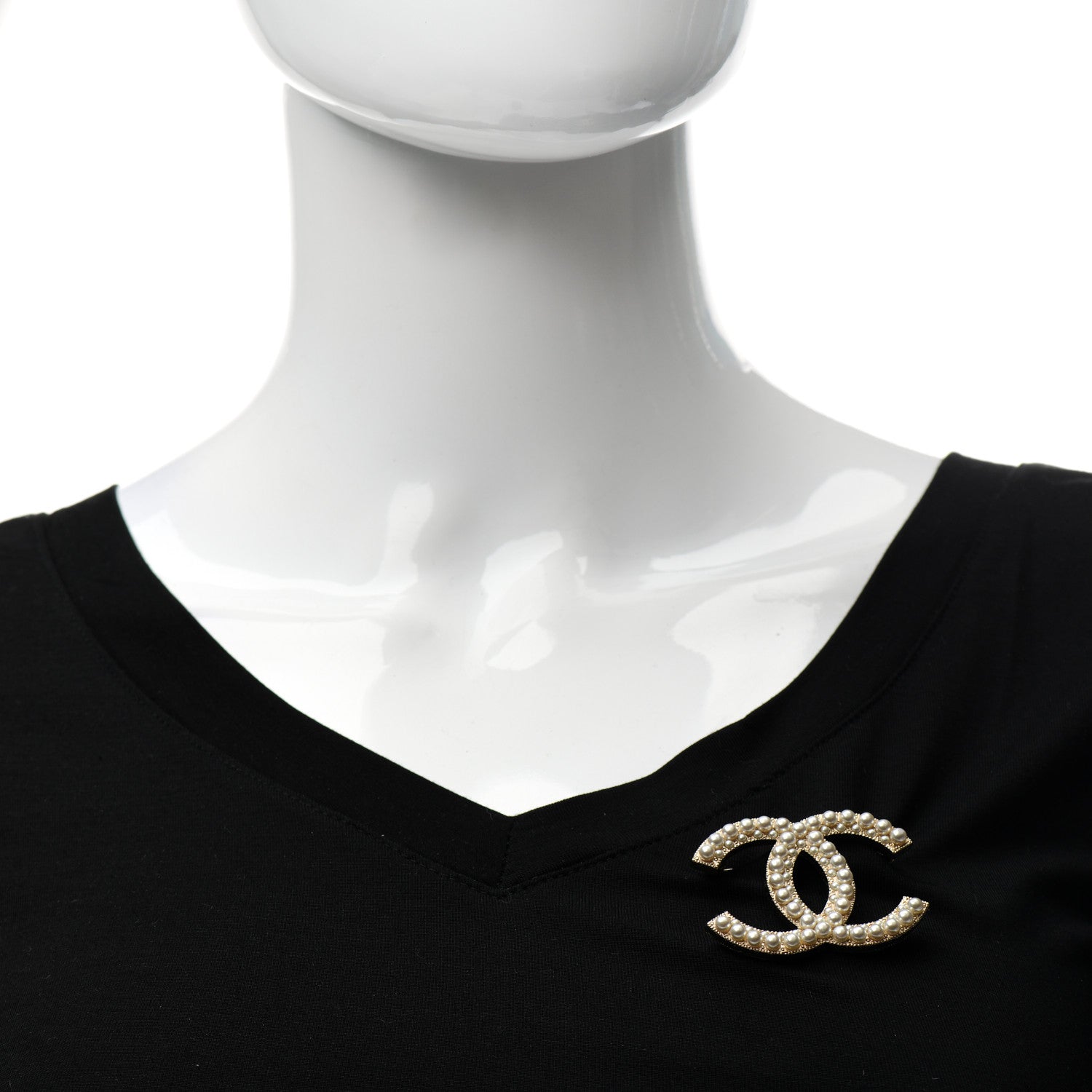 Chanel Pearl CC Brooch Gold 2 of 6