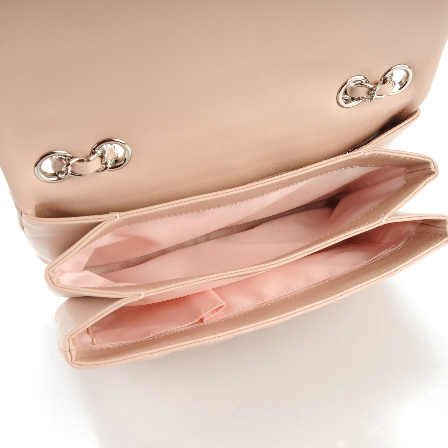 Chanel Lambskin Quilted Medium 3 Flap Light Pink 5 of 7