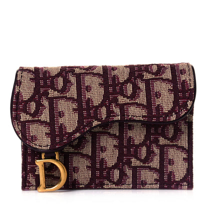 Christian Dior Oblique Saddle Card Holder Bordeaux 1 of 7