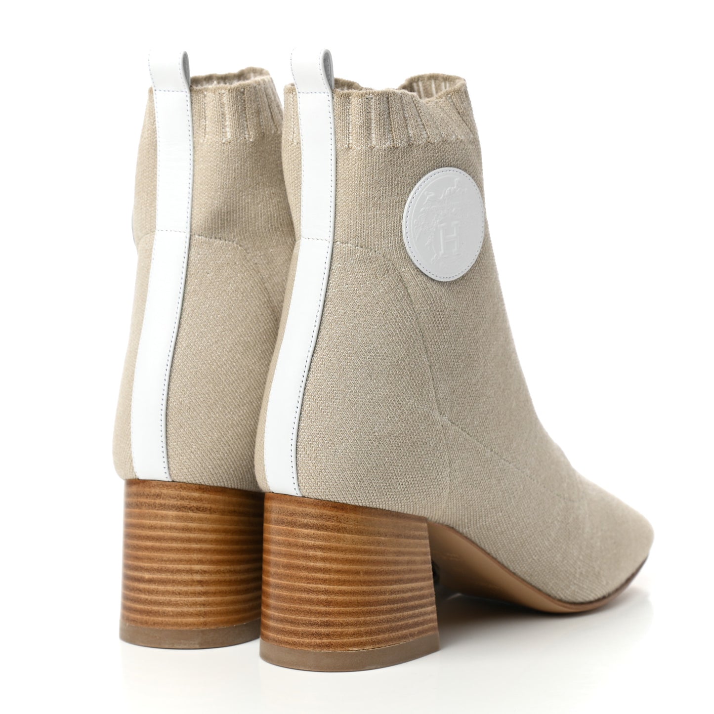 Knit Calfskin Volver 60 Ankle Boots 38 Nocciola