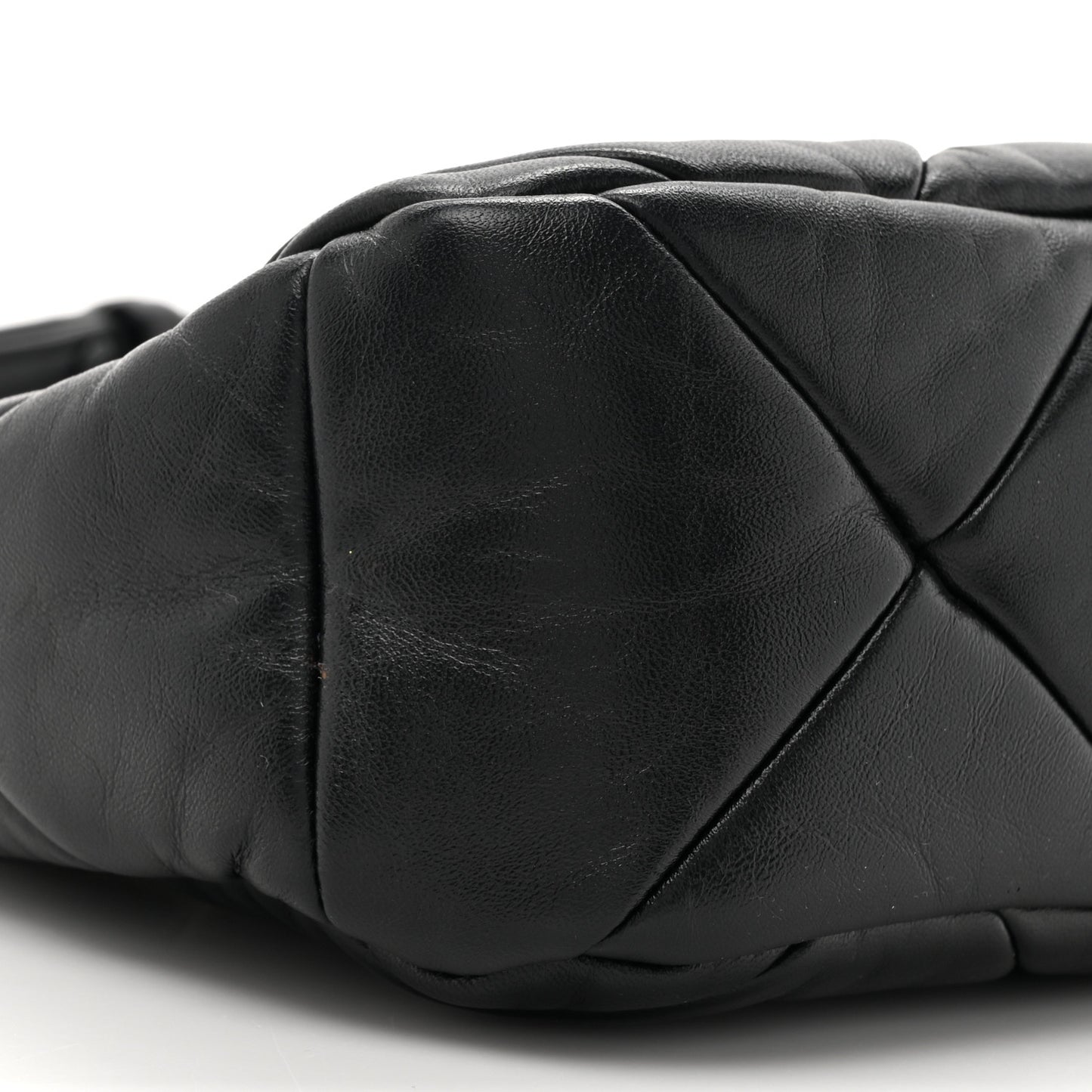 Nappa Triangle Quilted Patchwork System Bag Black
