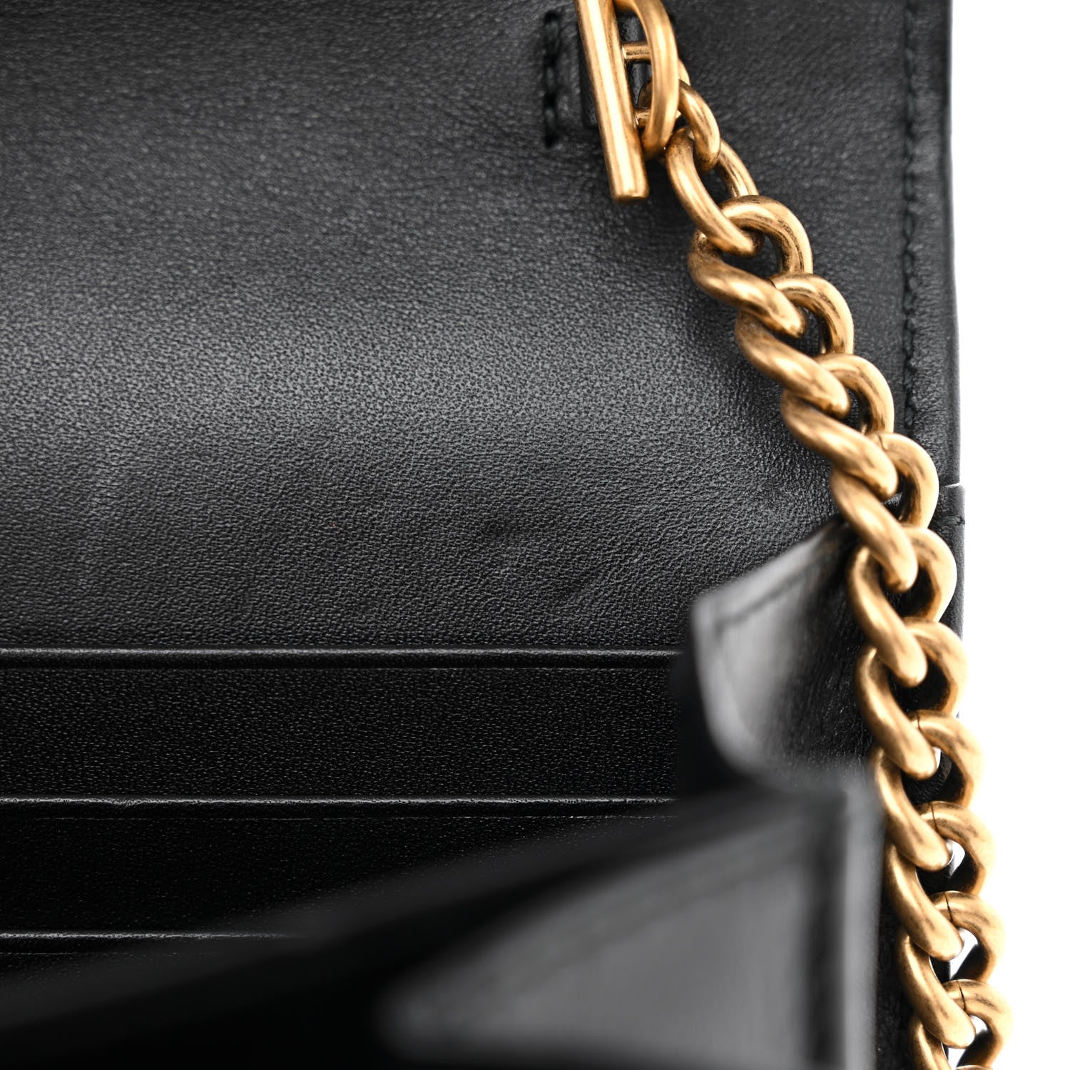 Gucci Calfskin Matelasse GG Marmont Chain Wallet Black 8 of 12