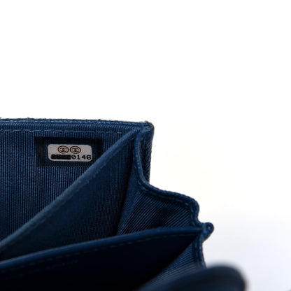 Chanel Caviar Quilted Flap Card Holder Wallet Navy 10 of 13
