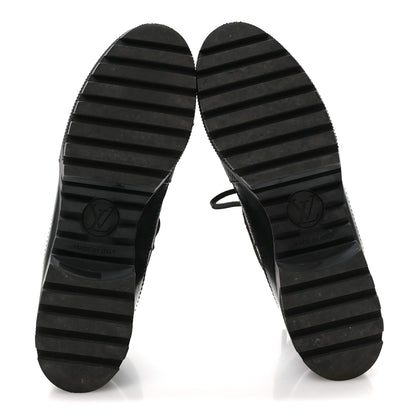 Louis Vuitton Suede Calfskin Monogram LV Black Heart Laureate Platform Desert Boots 37.5 Black 6 of 8
