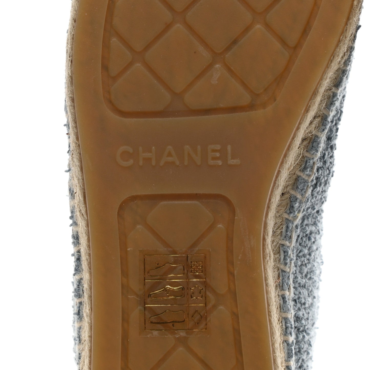 Fabric Grosgrain CC Espadrilles 38 Blue Black