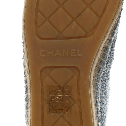 Chanel Fabric Grosgrain CC Espadrilles 38 Blue Black 6 of 10