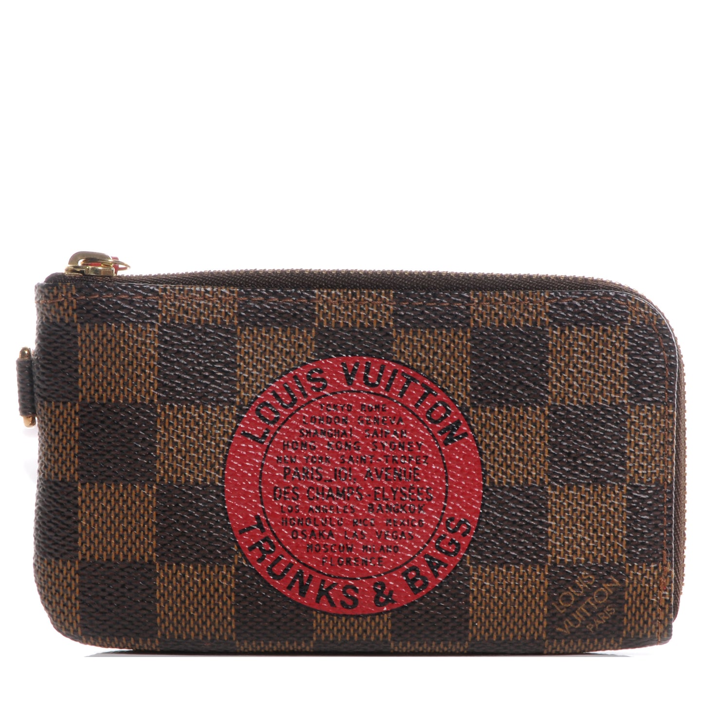 Damier Ebene Complice Trunks and Bags Key Pouch Red