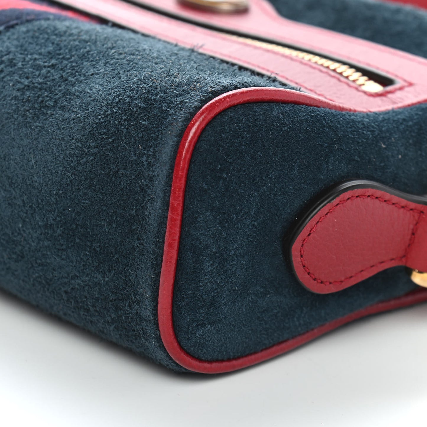 Suede Calfskin Web Mini Ophidia Shoulder Bag New Blue Romantic Cherry