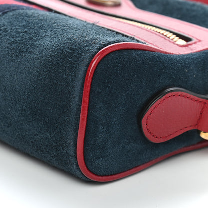 Gucci Suede Calfskin Web Mini Ophidia Shoulder Bag New Blue Romantic Cherry 9 of 9