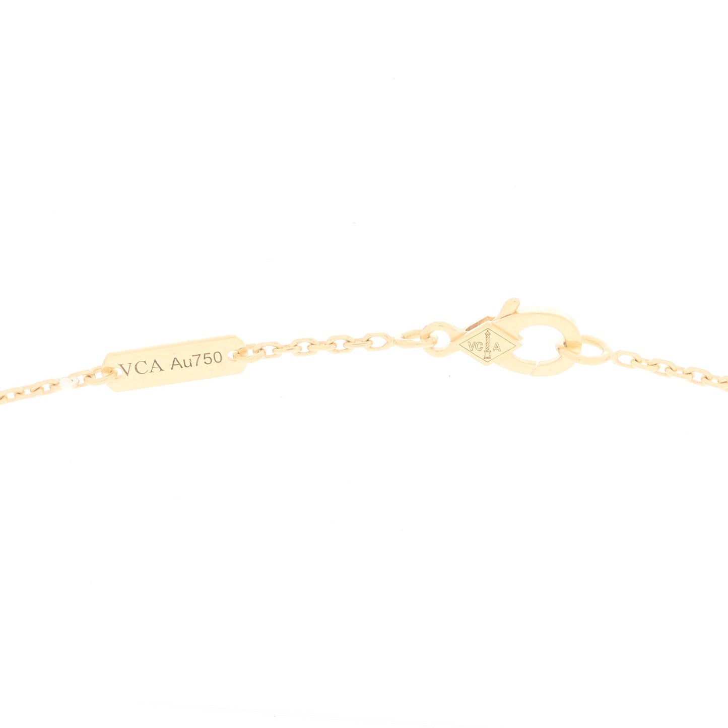 18K Yellow Gold Black Onyx Vintage Alhambra Pendant Necklace