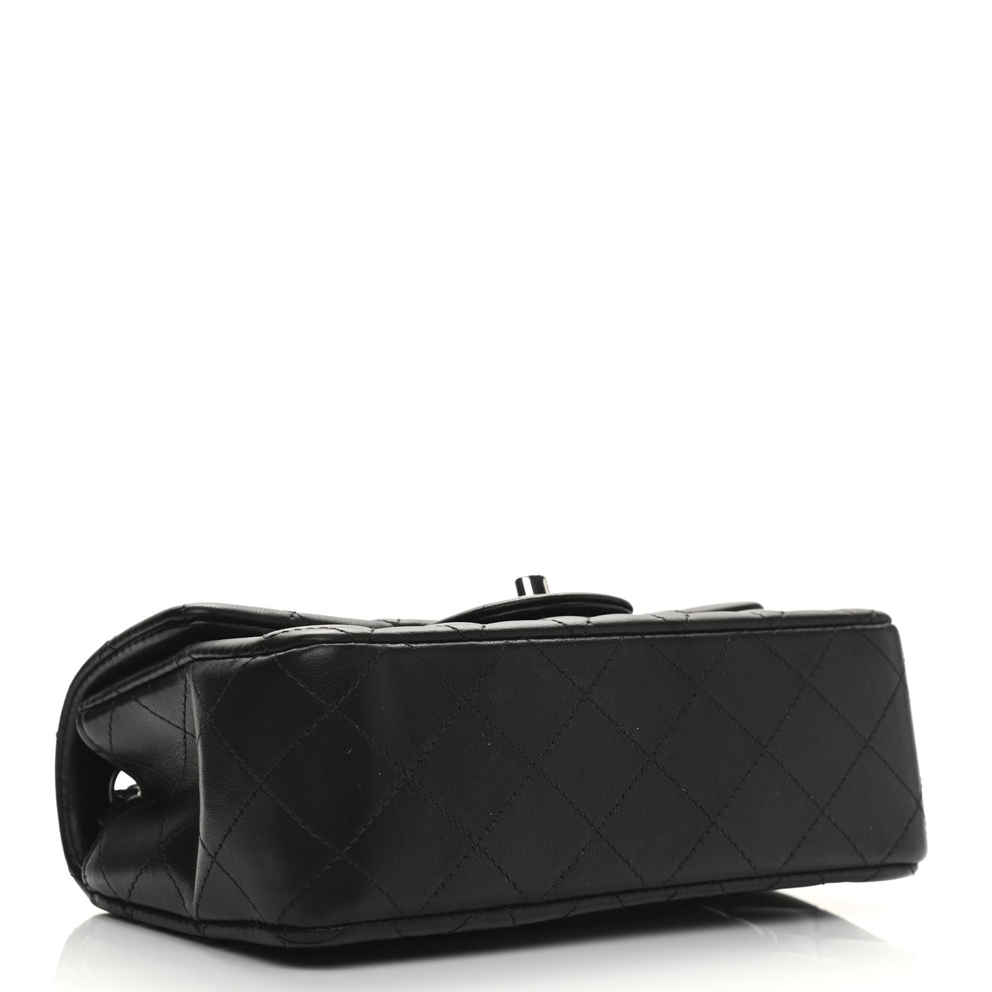 Lambskin Quilted Mini Rectangular Flap Black