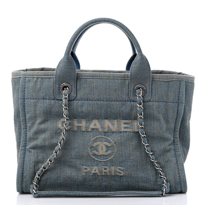 Chanel Denim Small Deauville Tote Light Blue 3 of 12