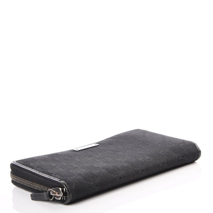 Gucci Monogram Metal Bar Zip Around Wallet Black 4 of 10