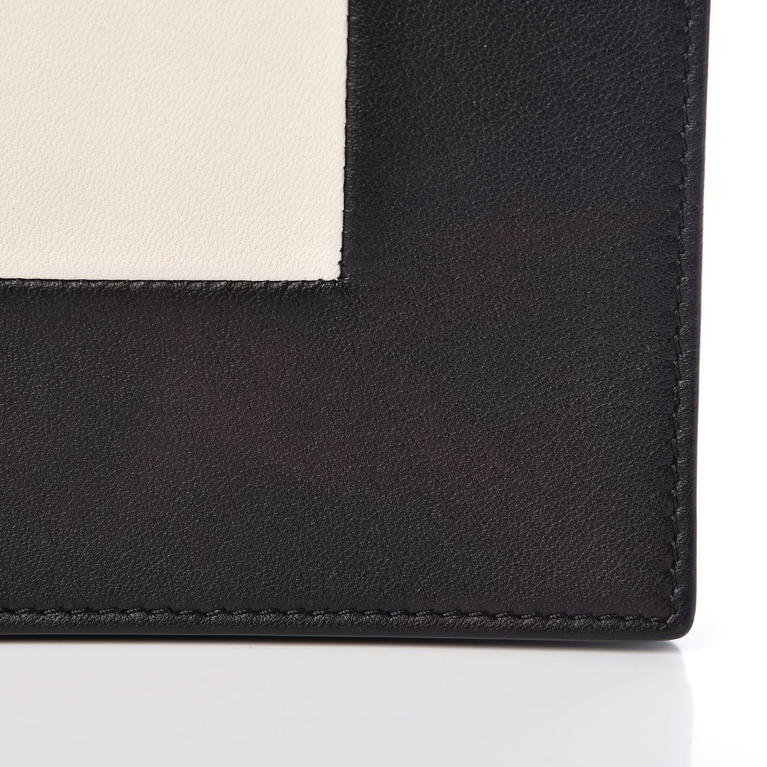 Celine Smooth Lambskin Frame Evening Chain Clutch Black White 9 of 16